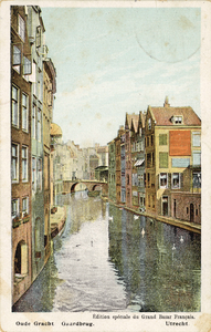710675 Reclameprentbriefkaart van de Grand Bazar Français, Warenhuis, Lange Viestraat 2 te Utrecht. Met een ingekleurde ...